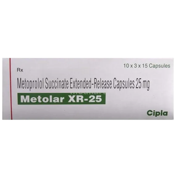 metolar xr 25mg capsule 15's
